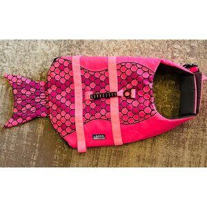 Size L Mermaid Life Jacket Preserver L.D. Dog Safety Vest Float w/ Rescue Handle
